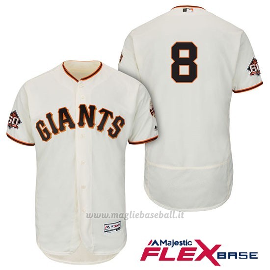 Maglia Baseball Uomo San Francisco Giants Hunter Pence Ivory 1ª60th Season Flex Base